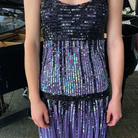 Purple and black to sequenced party dress used in a musical on stage - Picture 5 of 7